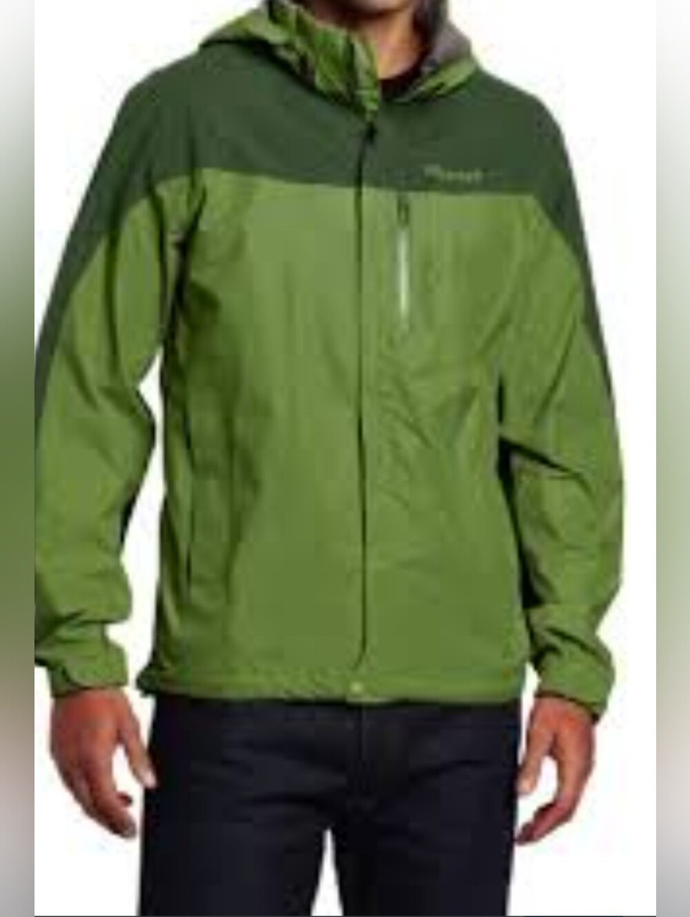 Men's Green Two-Tone Hooded Jacket